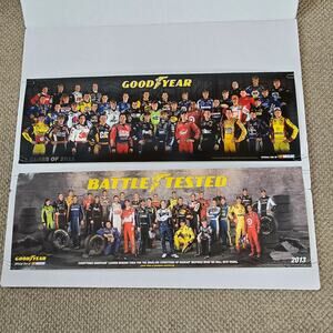 VINTAGE Goodyear Tire NASCAR Racers Posters 2011 & 2013 - 34"x11" New Not Folded